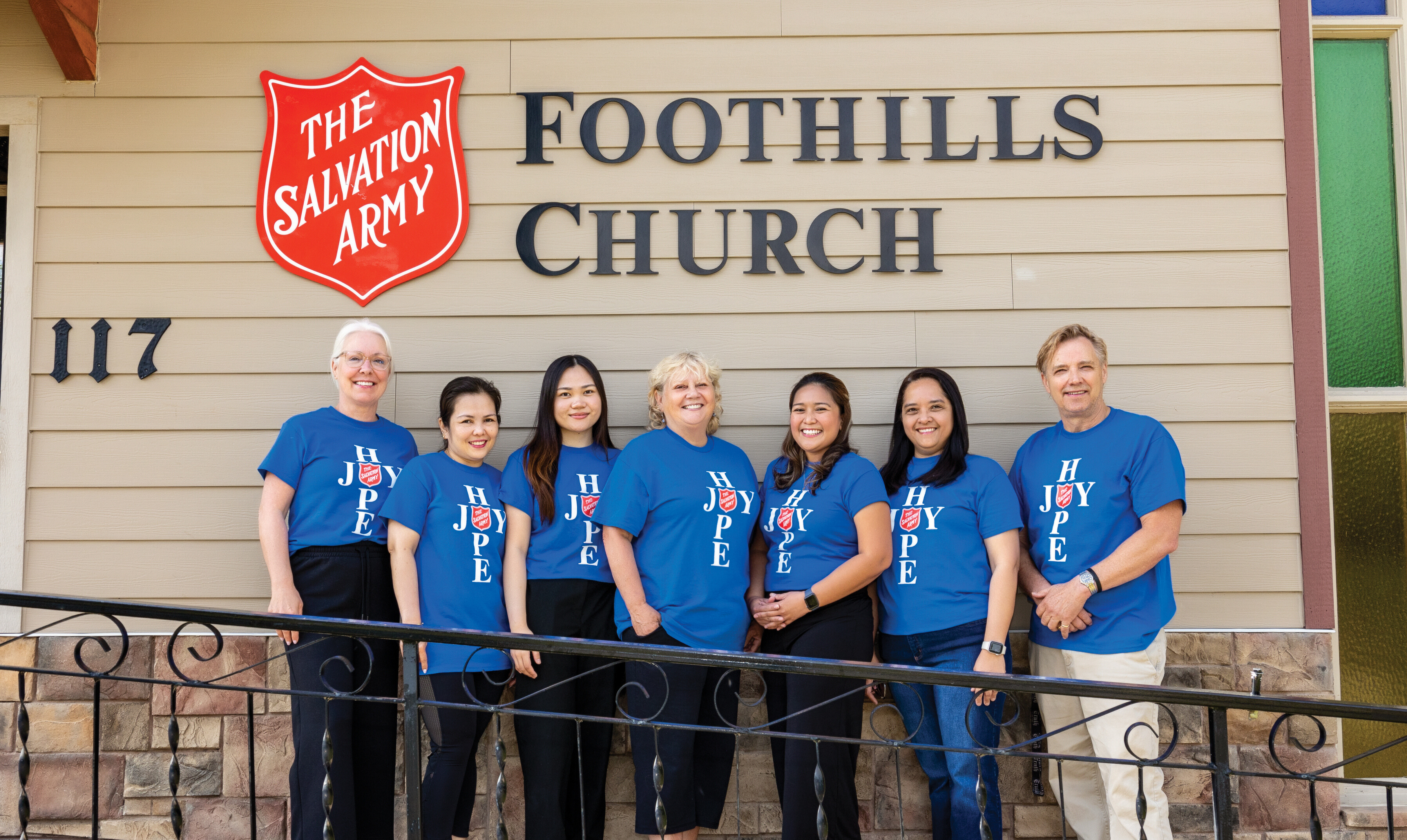 Community Services Team under Foothills Church Sign