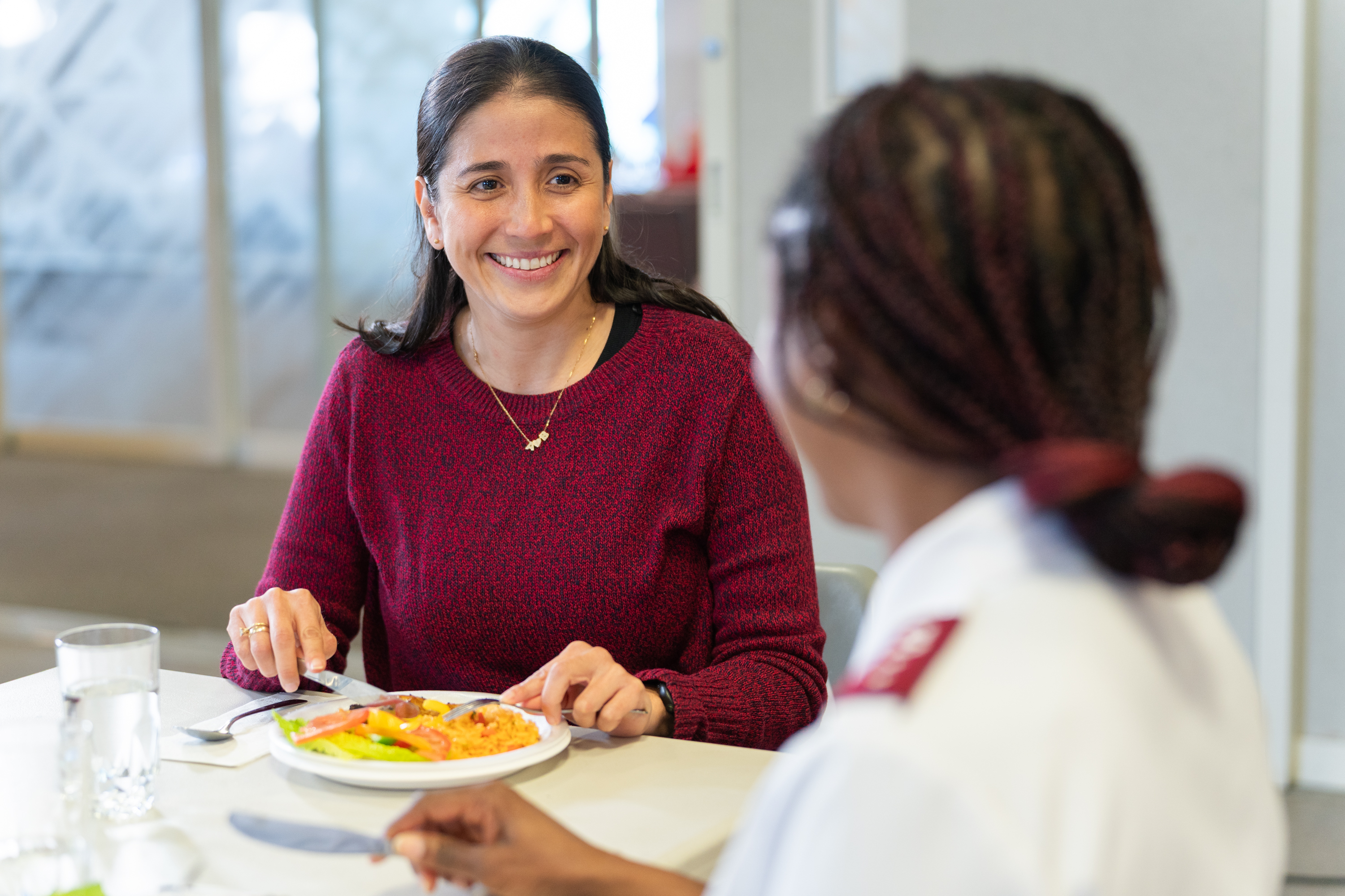 A community meal being enjoyed by a client
