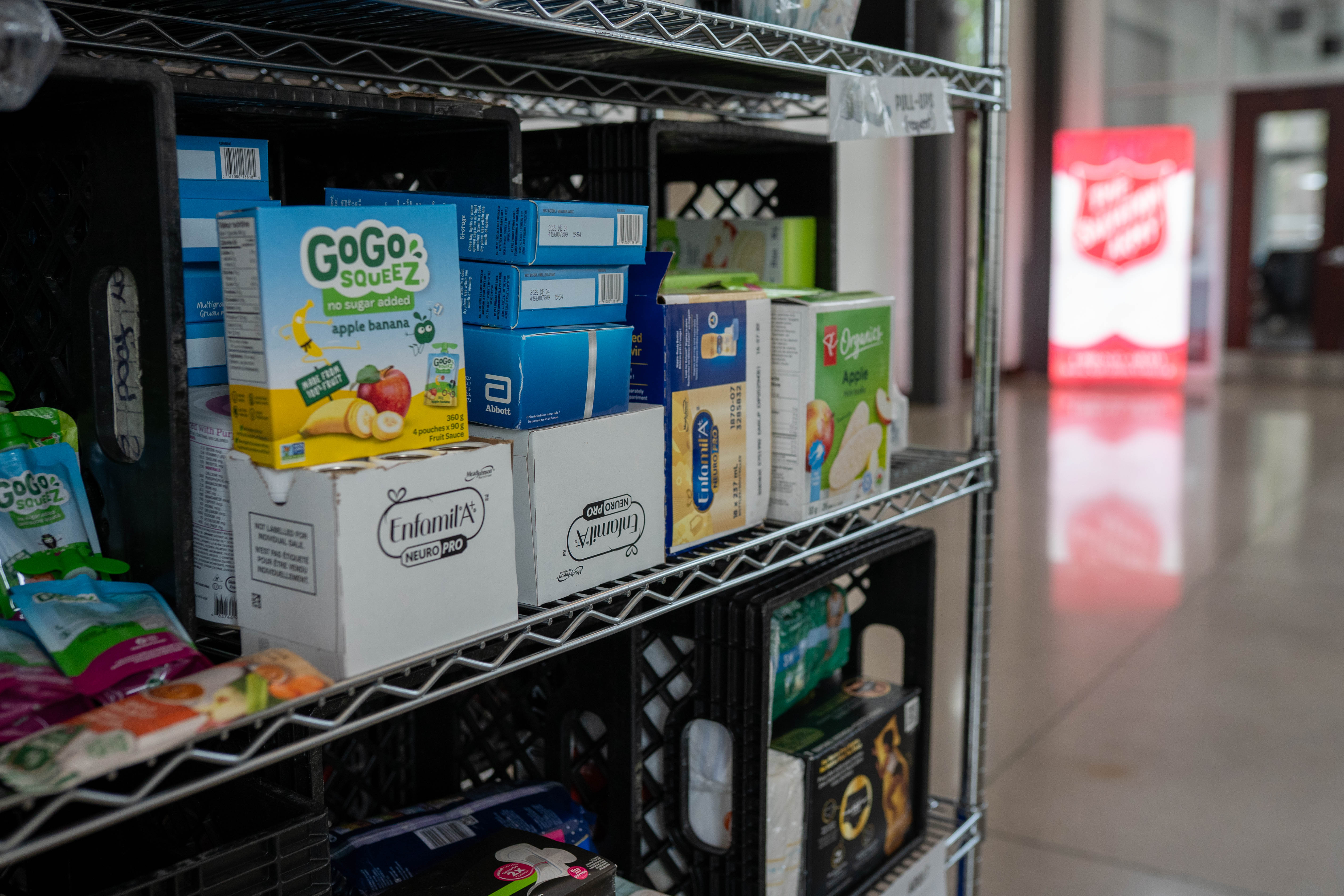 non perishable food on a shelf